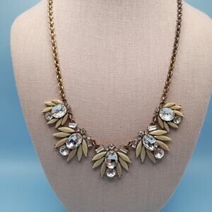 J. Crew Cream Rhinestone Floral Necklace - 20 inch